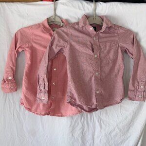 Childrens Place Little Boys Size 5/6 Button Front Up Down Pink Collared Small S